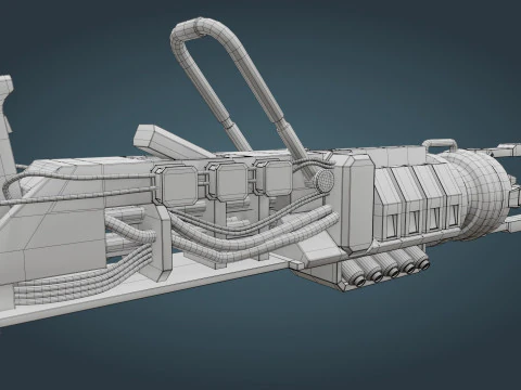 Arma fantascientifica - low poly Modello 3D