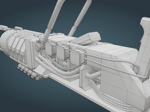 Sci-Fi Weapon - low poly 3D Model