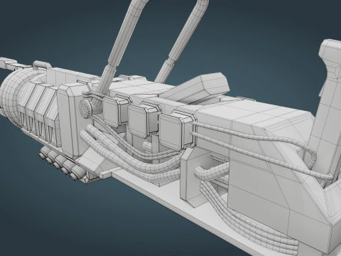 Arma fantascientifica - low poly Modello 3D