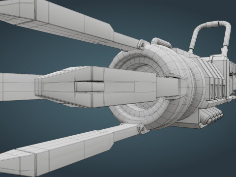 Sci-Fi Weapon - low poly 3D Model