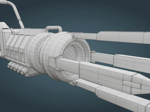 Arma fantascientifica - low poly Modello 3D