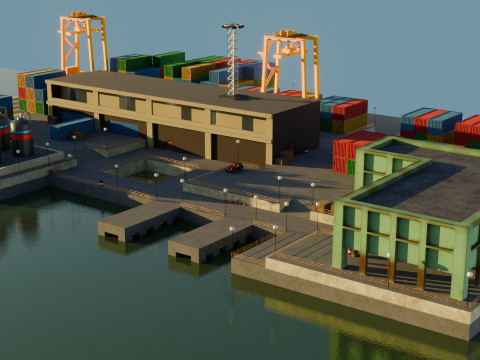 Harbor Port 3D मॉडल