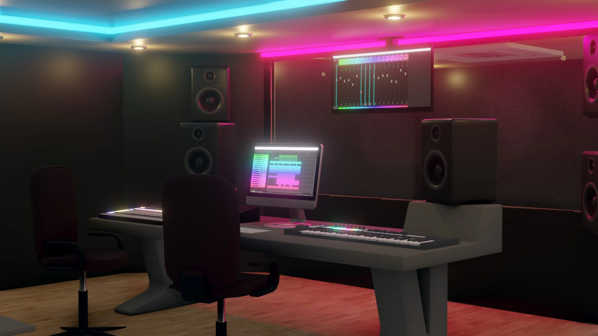 レコーディングスタジオ 3Dモデル .c4d .max .obj .3ds .fbx .stl .blend 