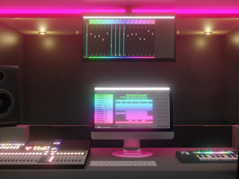 レコーディングスタジオ 3Dモデル