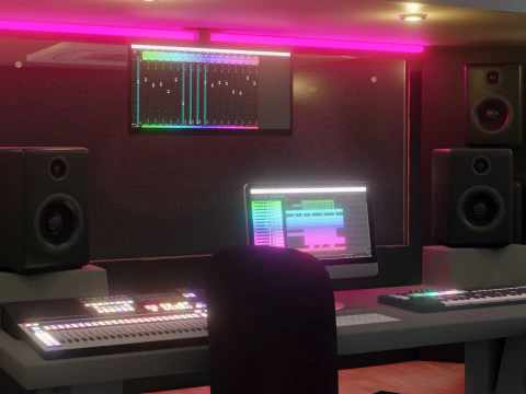 レコーディングスタジオ 3Dモデル