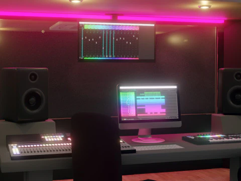 レコーディングスタジオ 3Dモデル