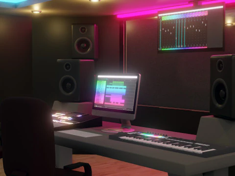 レコーディングスタジオ 3Dモデル