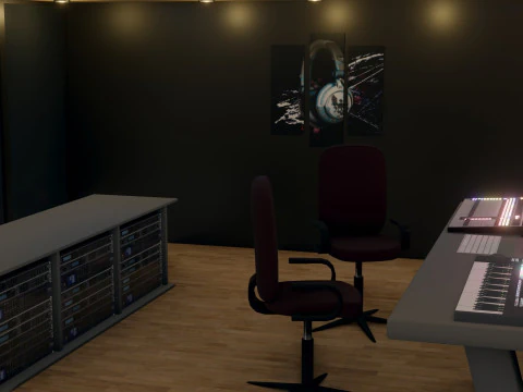 レコーディングスタジオ 3Dモデル