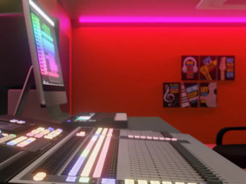 レコーディングスタジオ 3Dモデル