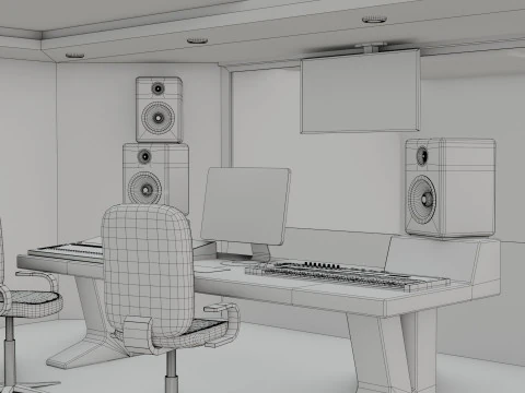 レコーディングスタジオ 3Dモデル