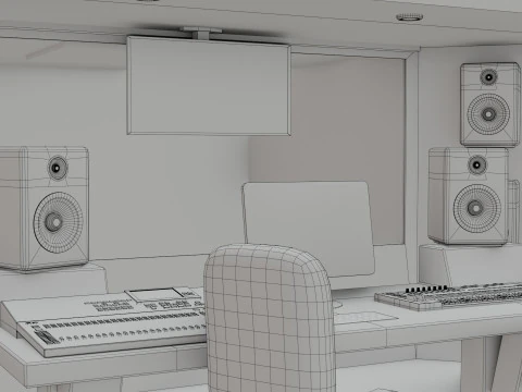 レコーディングスタジオ 3Dモデル