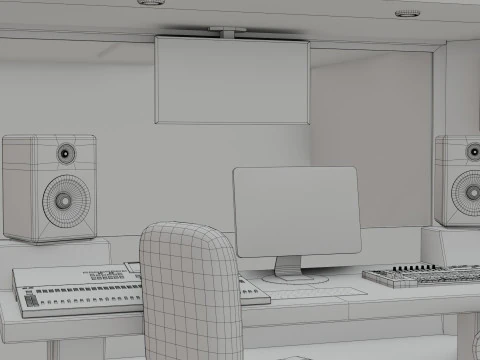レコーディングスタジオ 3Dモデル