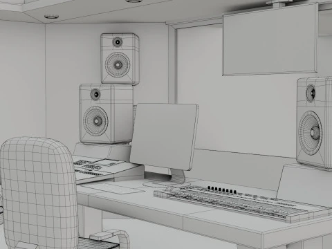 レコーディングスタジオ 3Dモデル