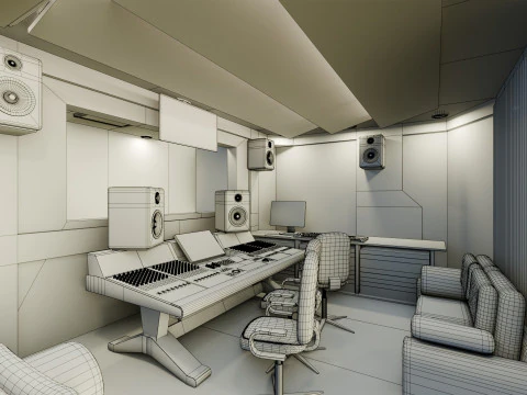 Studio Rekaman Model 3D