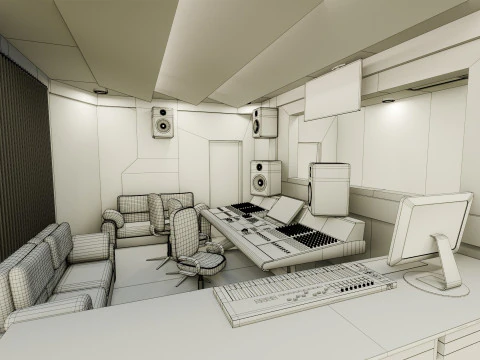 Studio Rekaman Model 3D