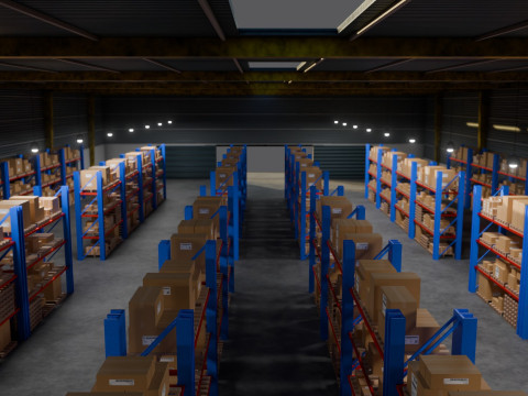 Ware House - Game Ready - PBR Low-poly 3D Модель