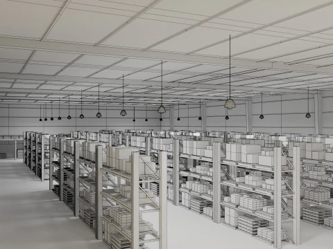 Ware House - Game Ready - PBR Low-poly 3D Model