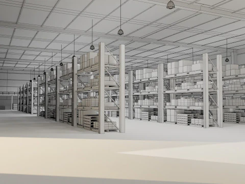 Ware House - Game Ready - PBR Low-poly 3D Model