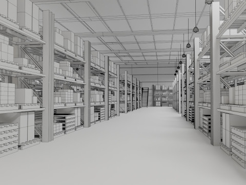 Ware House - Game Ready - PBR Low-poly 3D Модель