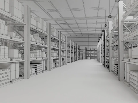 Ware House - Game Ready - PBR Low-poly 3D Model