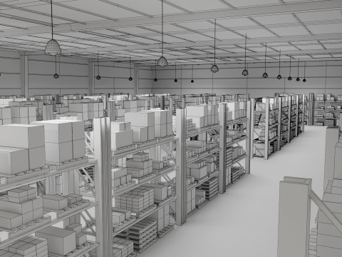 Ware House - Game Ready - PBR Low-poly 3D Модель