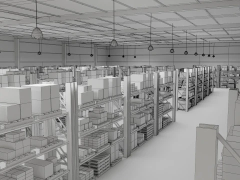 Ware House - Game Ready - PBR Low-poly 3D Model