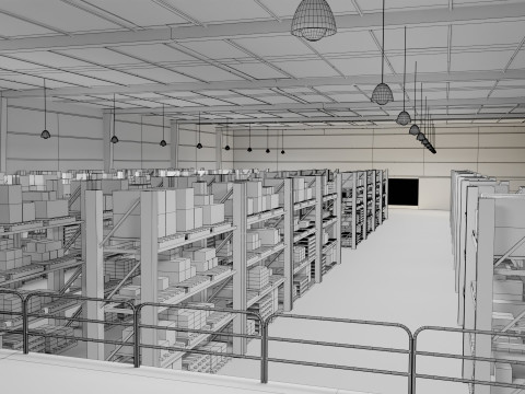Ware House - Game Ready - PBR Low-poly 3D Модель