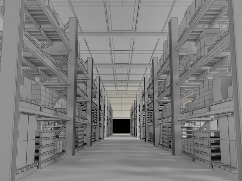 Ware House - Game Ready - PBR Low-poly 3D Model