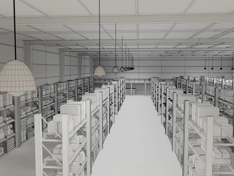 Ware House - Game Ready - PBR Low-poly 3D Model
