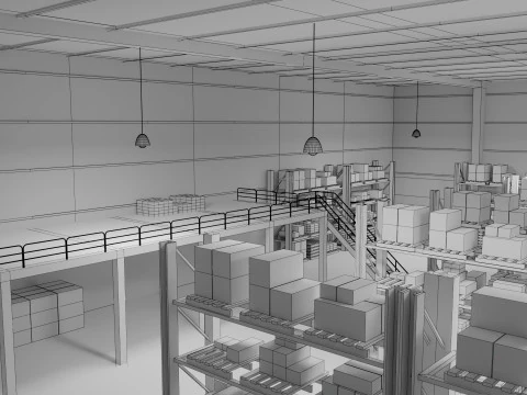 Ware House - Game Ready - PBR Low-poly 3D Model