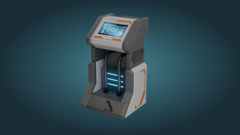 Sci-Fi Computer - Game Ready - PBR 3D Модель .c4d .max .obj .3ds .fbx .stl .blend