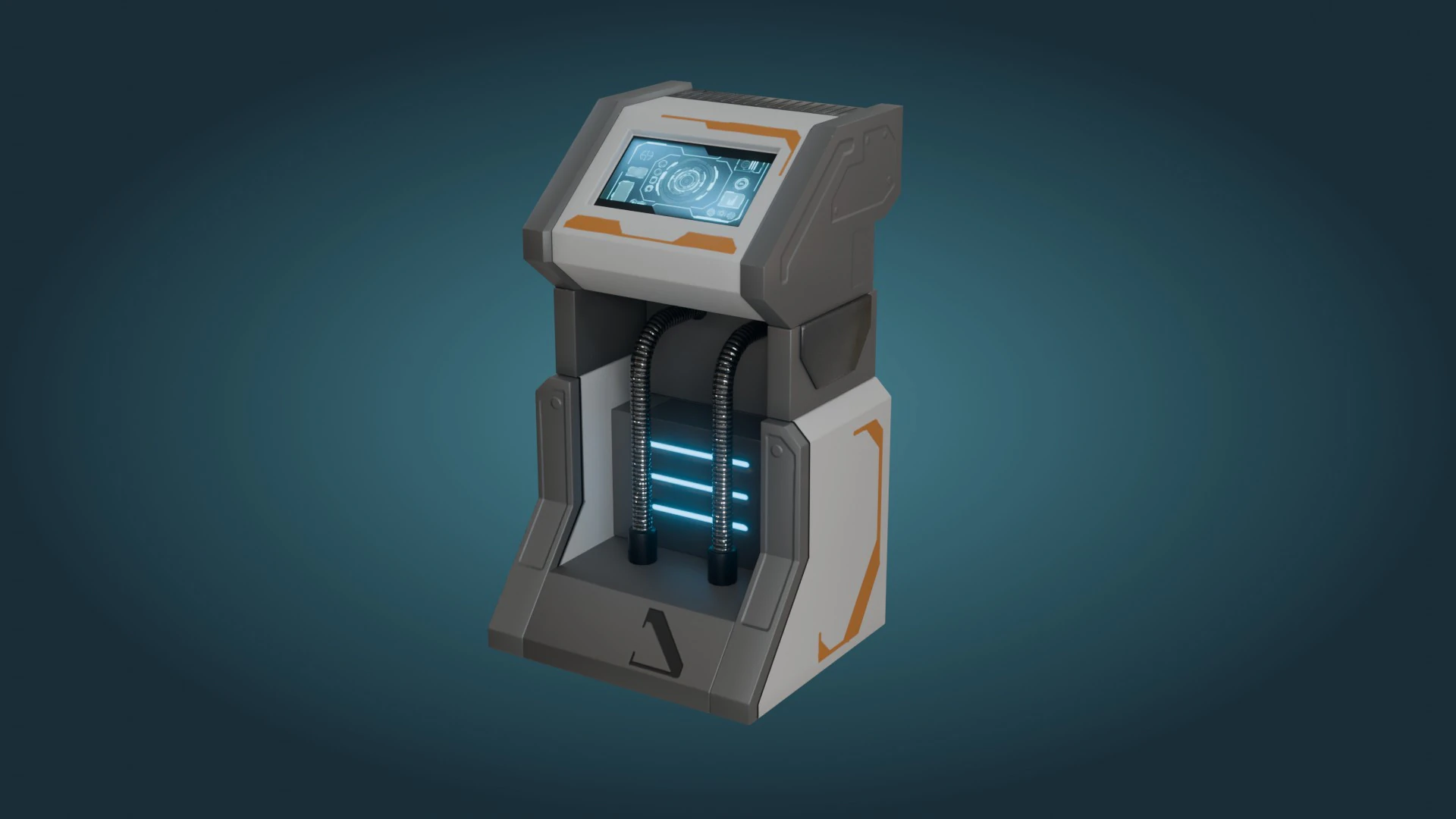 Sci-Fi Computer - Game Ready - PBR 3D Model .c4d .max .obj .3ds .fbx .stl .blend 