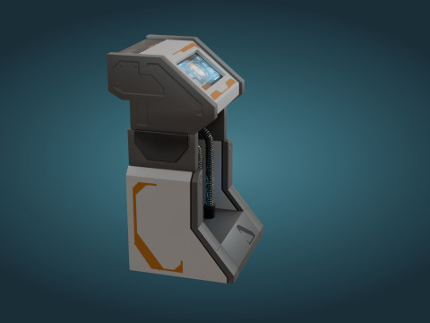 Sci-Fi Computer - Game Ready - PBR 3D Модель