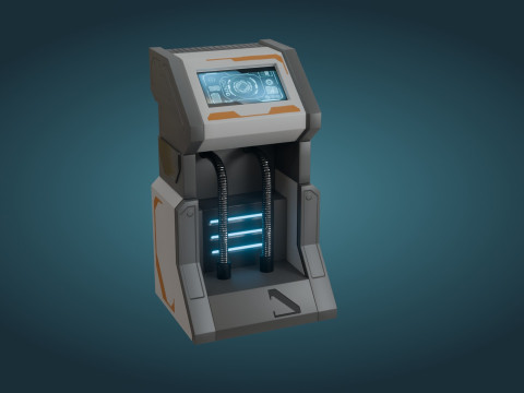 Sci-Fi Computer - Game Ready - PBR 3D Модель