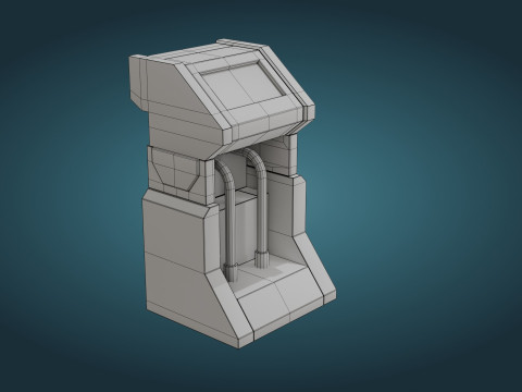 Sci-Fi Computer - Game Ready - PBR 3D Модель