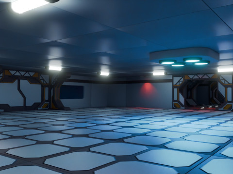 Modular Sci Fi Lab- Low-poly - Game Ready - PBR Model 3D