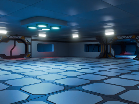 Modular Sci Fi Lab- Low-poly - Game Ready - PBR Model 3D