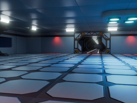 Modular Sci Fi Lab- Low-poly - Game Ready - PBR Model 3D