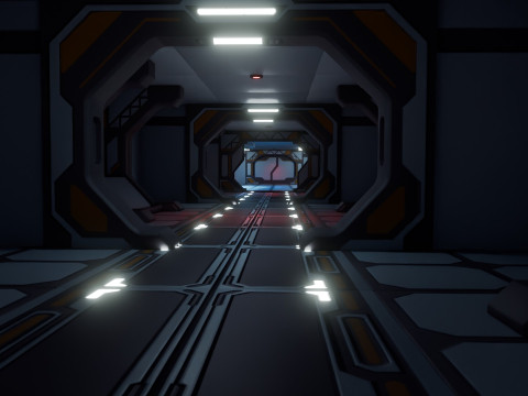 Modular Sci Fi Lab- Low-poly - Game Ready - PBR Model 3D
