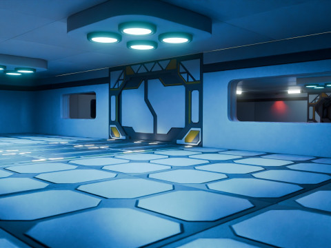 Modular Sci Fi Lab- Low-poly - Game Ready - PBR Model 3D