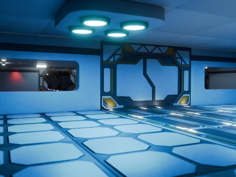 Modular Sci Fi Lab- Low-poly - Game Ready - PBR Model 3D