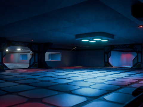 Modular Sci Fi Lab- Low-poly - Game Ready - PBR Model 3D