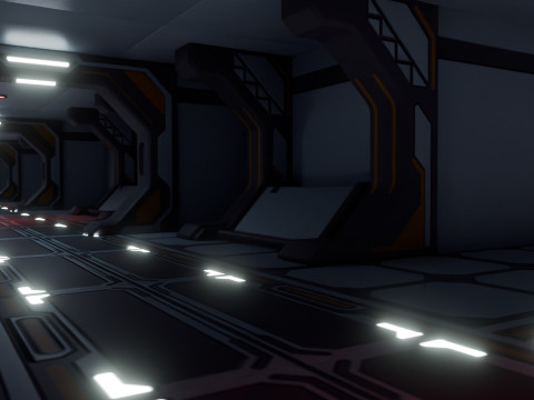 Modular Sci Fi Lab- Low-poly - Game Ready - PBR Model 3D
