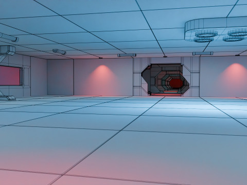 Modular Sci Fi Lab- Low-poly - Game Ready - PBR Model 3D
