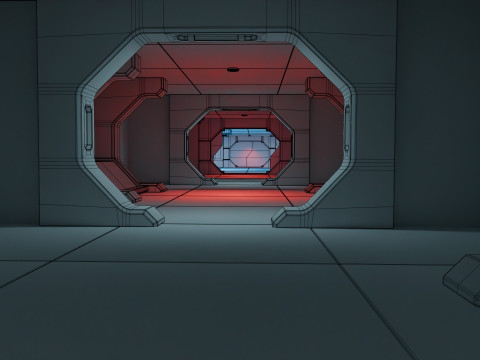 Modular Sci Fi Lab- Low-poly - Game Ready - PBR Model 3D