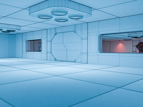 Modular Sci Fi Lab- Low-poly - Game Ready - PBR Model 3D