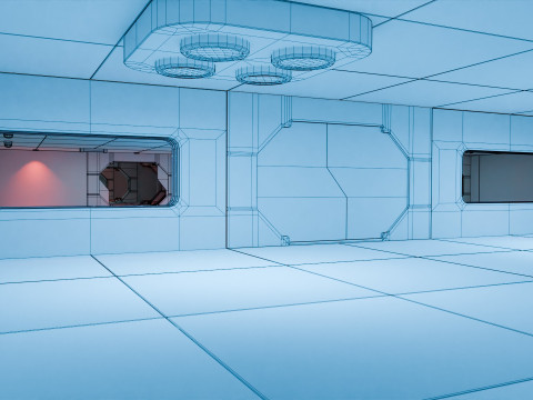 Modular Sci Fi Lab- Low-poly - Game Ready - PBR Model 3D