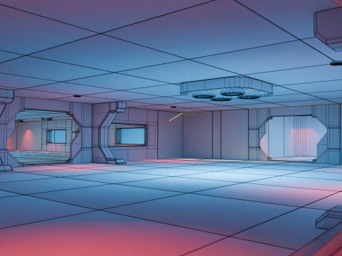 Modular Sci Fi Lab- Low-poly - Game Ready - PBR Model 3D