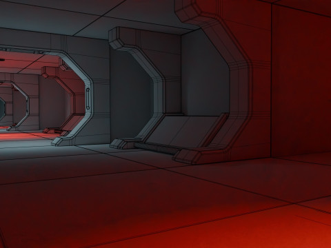 Modular Sci Fi Lab- Low-poly - Game Ready - PBR Model 3D