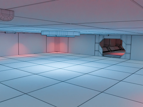 Modular Sci Fi Lab- Low-poly - Game Ready - PBR Model 3D